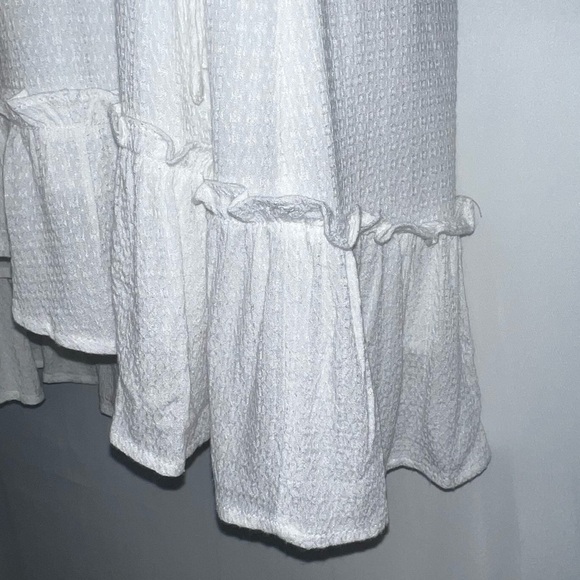 NWT LUSH Deep V-Neck Flirty Event Bride Coastal Beach Mini Wrap Dress White S - Picture 12 of 13